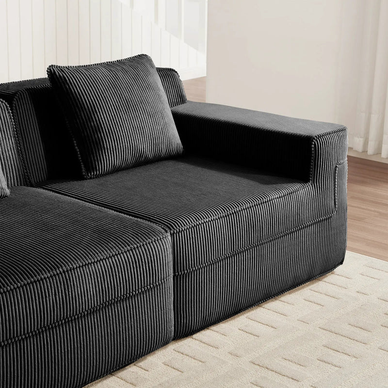 Armless Sofa With Pillow Corduroy by HouseOfZazla