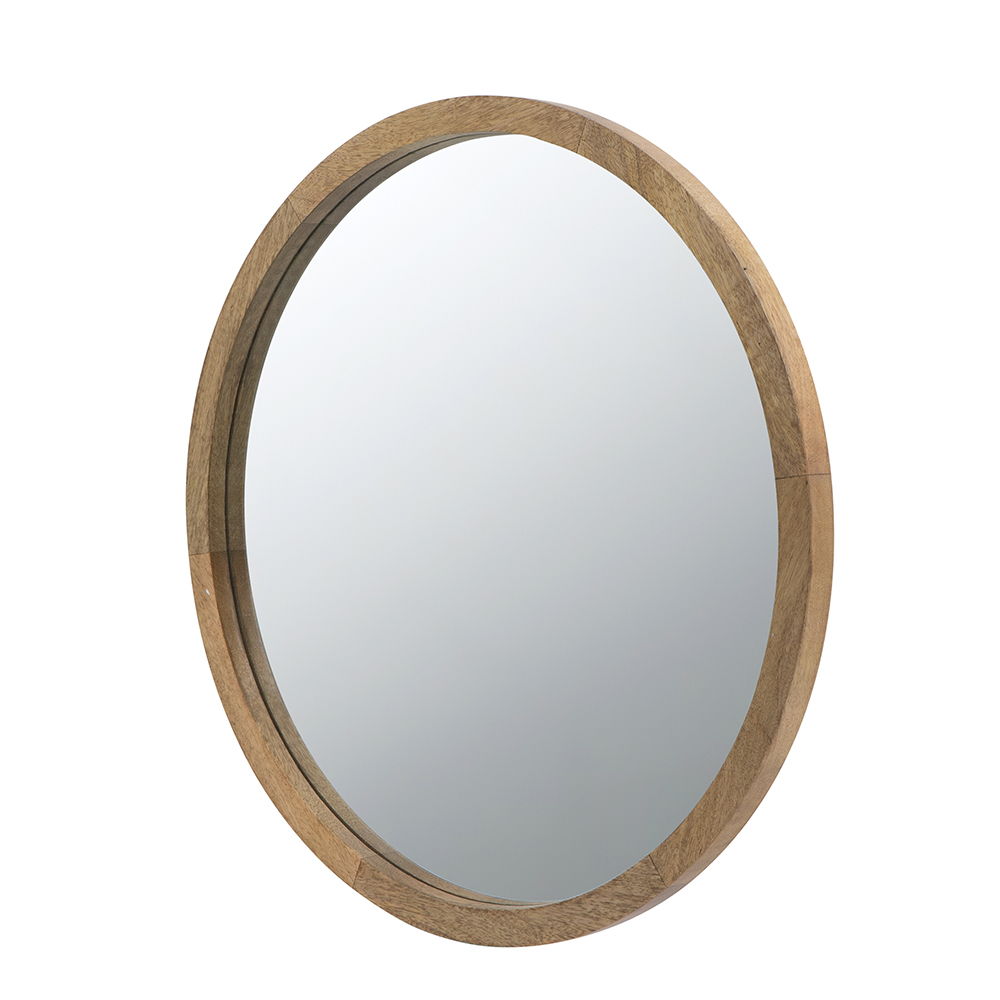 Circle Wall Mirror with Wooden Frame - Black, Light Brown, Dark Brown, photo 27 of 36