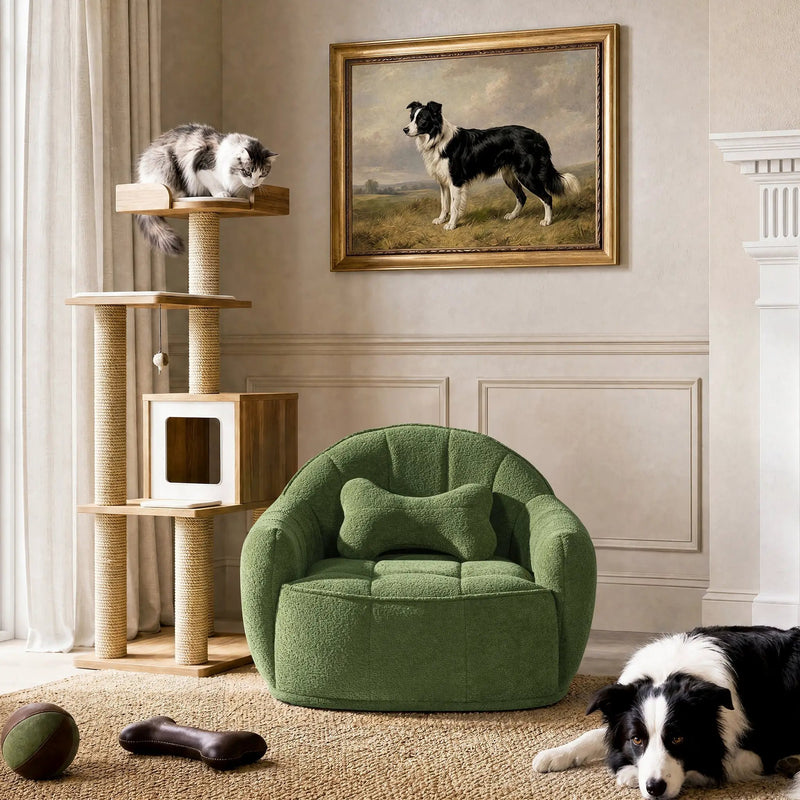 Louie 30.5" Dog Sofa Bed, Medium, Moss by HouseOfZazla
