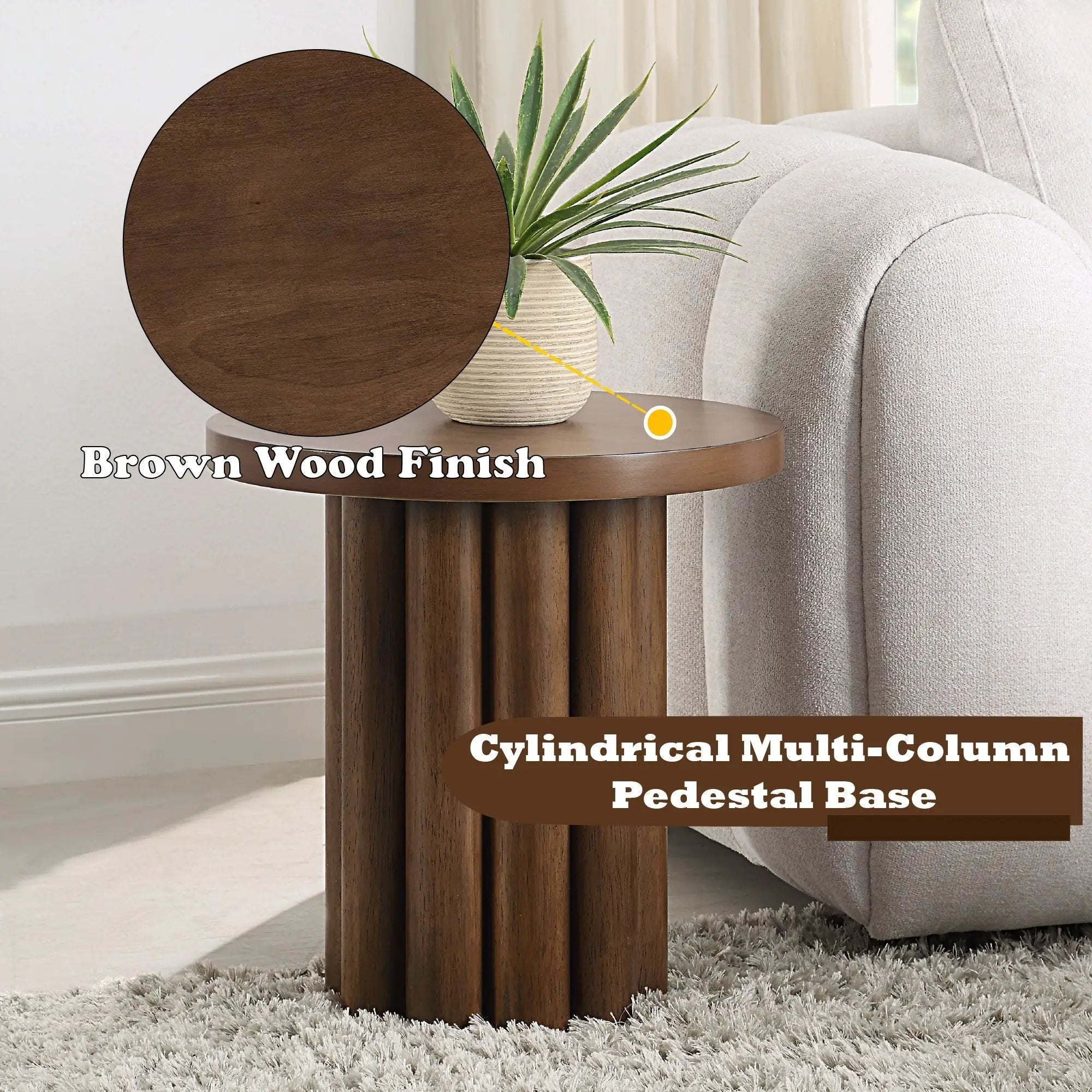 Loanna - Wooden Color End Table - Brown by Unique Piece Furniture