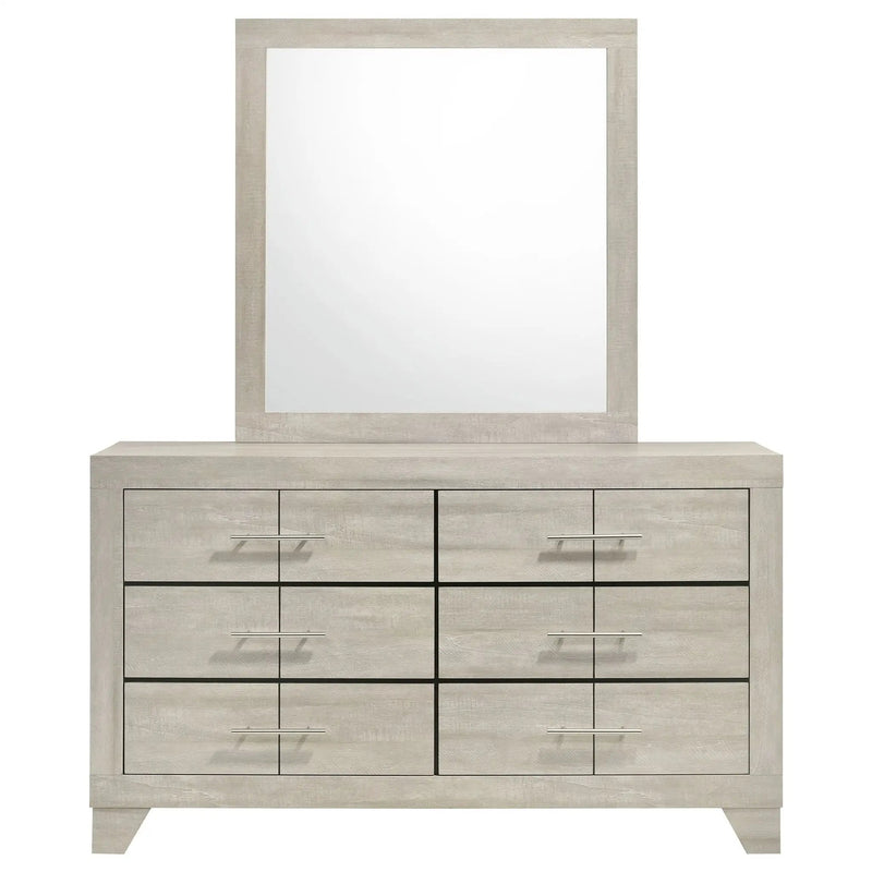 Trenton 6-drawer Bedroom Dresser With Mirror Rustic Cream by Unique Piece Furniture