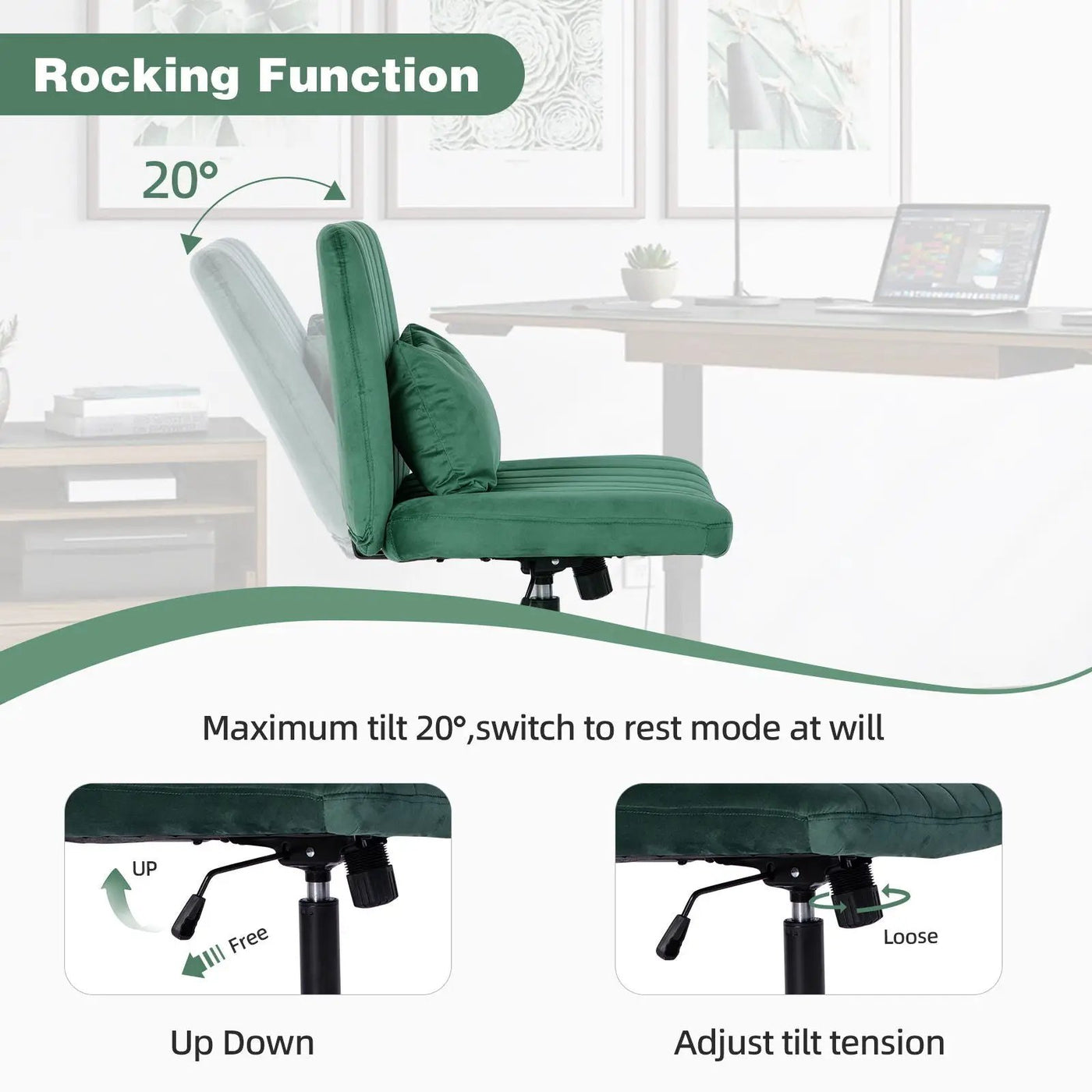 Criss Cross Office Chair With Adjustable Height, Ergonomic Design by HouseOfZazla