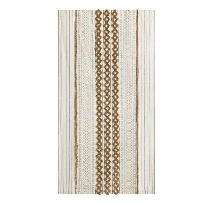 1 PC 50x84' Cotton Printed Window Panel with Chenille Stripe and Lining by HouseOfZazla