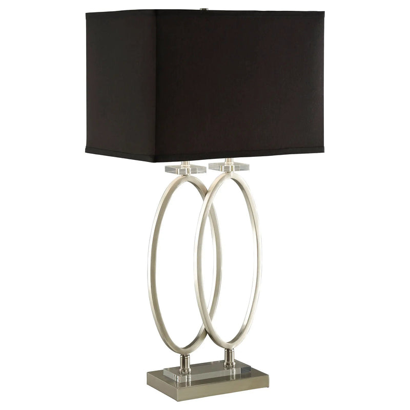 Rectangular Shade Accent Lamp With 3 Way Switch - Silver by HouseOfZazla