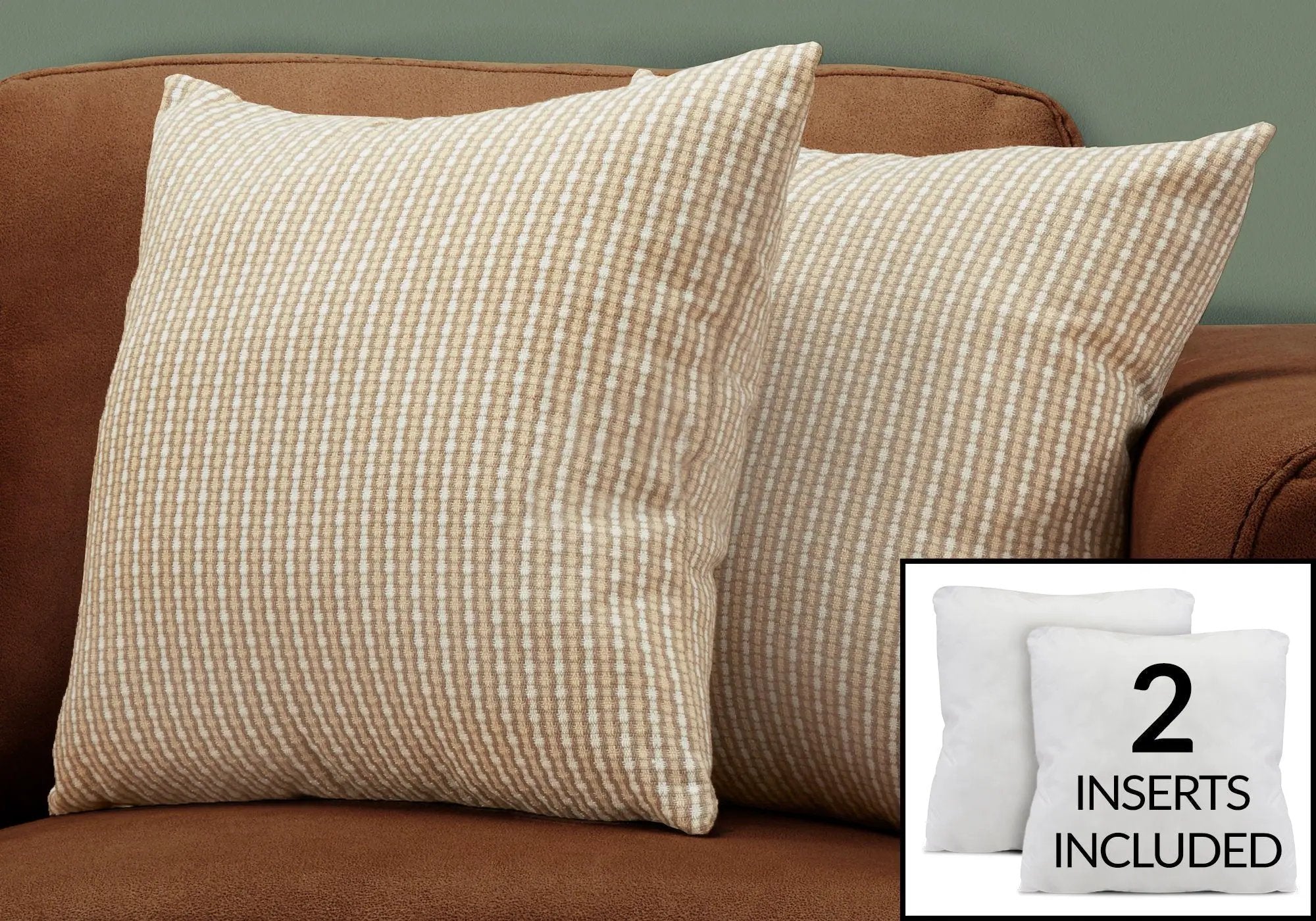 Pillows, Square, Insert Included, Decorative Throw, Hypoallergenic by Unique Piece Furniture