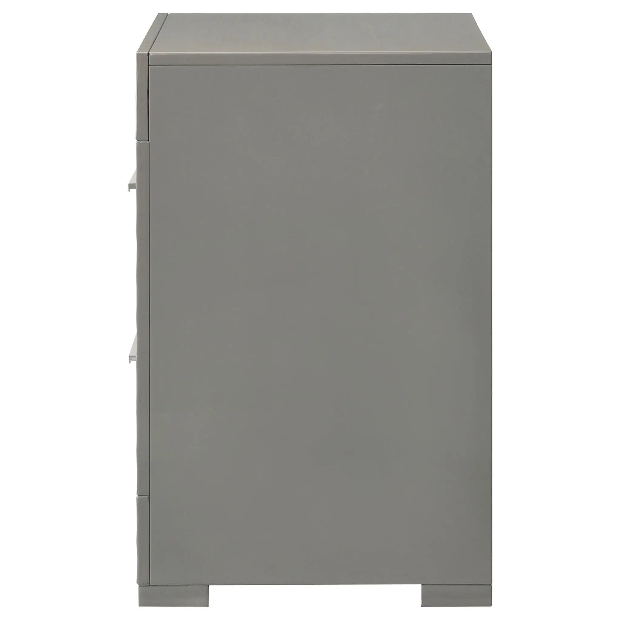 Ives 2-drawer Nightstand Bedside Table Grey High Gloss by Unique Piece Furniture