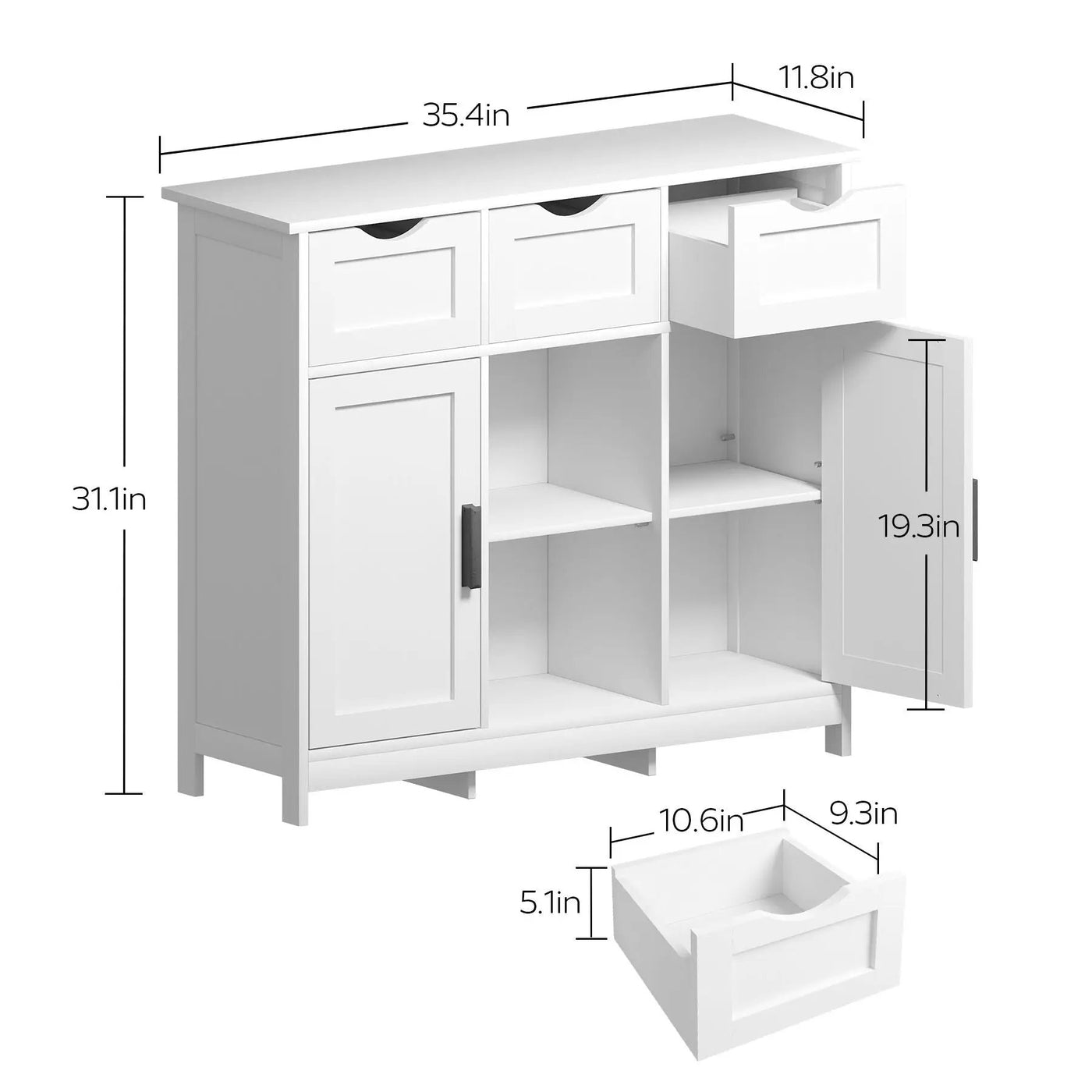 Storage Cabinets, Wooden Floor Cabinet, With Drawers And Shelves Storage Cabinets, Accent Cabinet For Living Room, Bedroom, Bathroom Furniture Home Decor by HouseOfZazla
