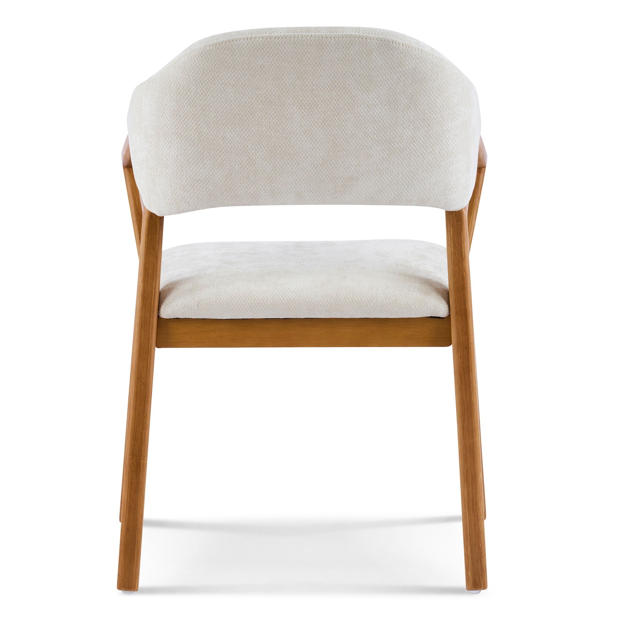 Indoor Upholstered Dining Armchair (Set of 2) - Beige / Teak by HouseOfZazla
