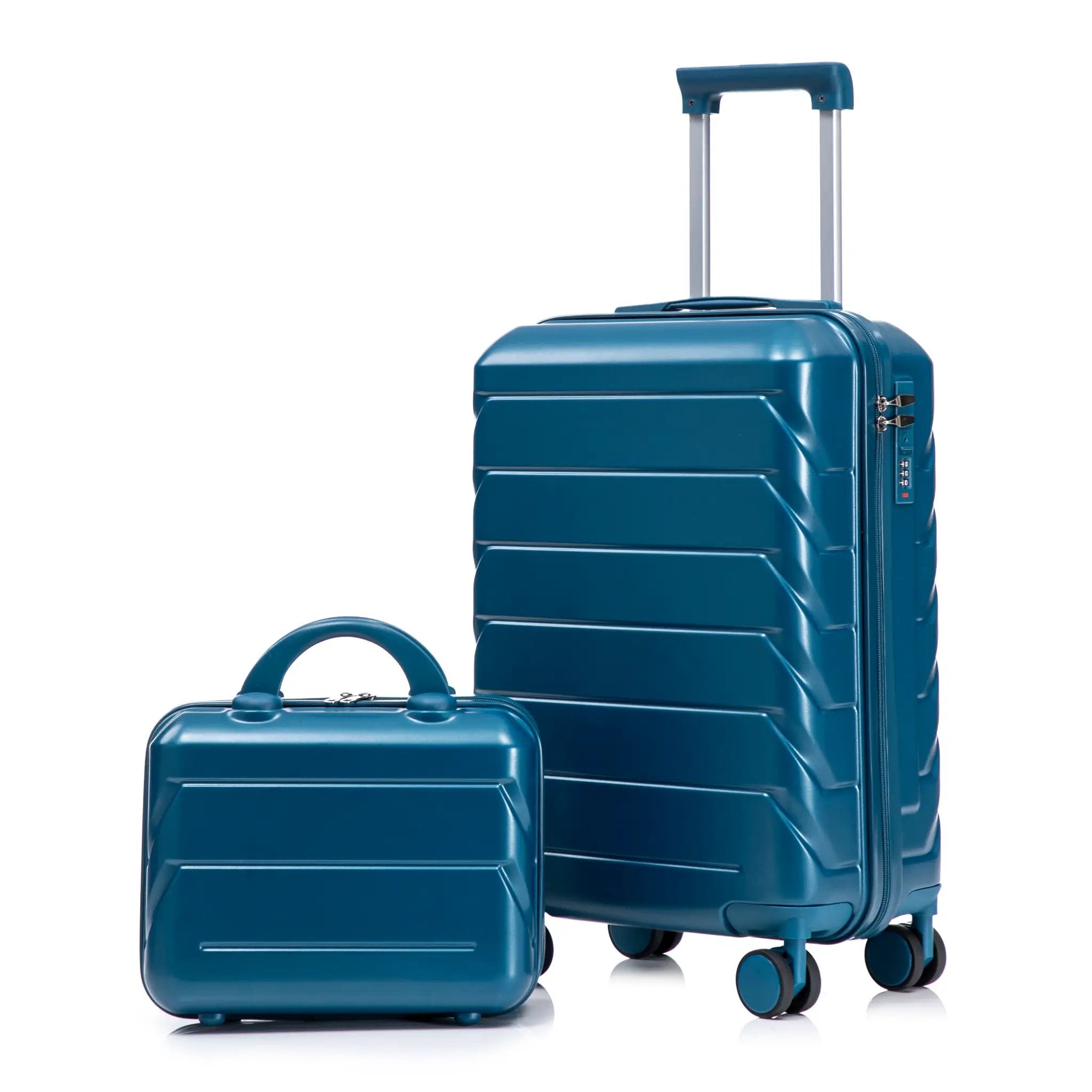 14"/20" 2-Piece ABS Spinner Wheel Luggage Set (Dark Blue) by HouseOfZazla