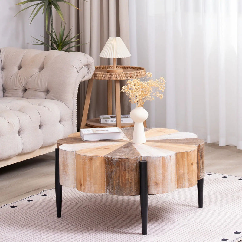 Flower Shaped Coffee Table For Living Room - Multicolor by Unique Piece Furniture