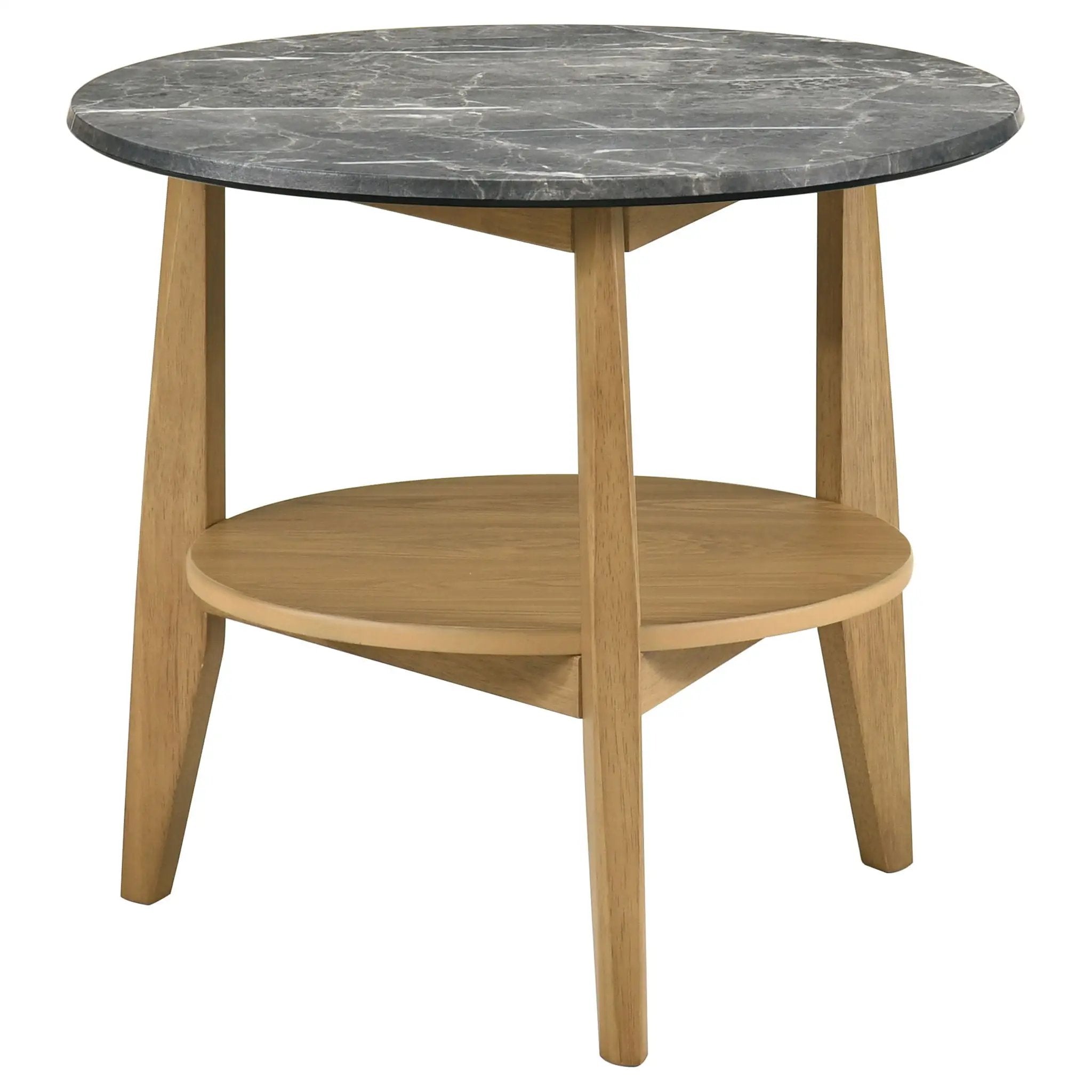 Bradley Round SmartTop End Side Table Grey and Natural by Unique Piece Furniture
