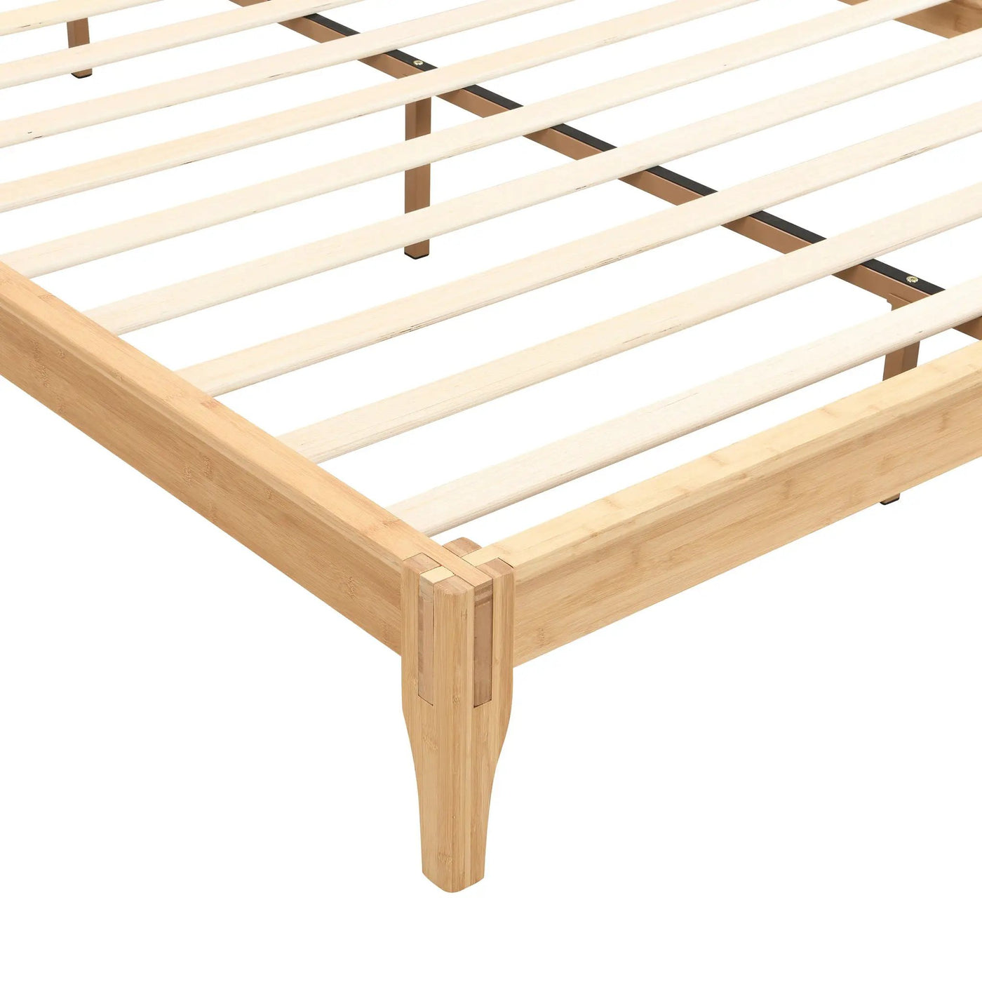 Solid Dry Bamboo Platform Bed Frame, With Slat Support by HouseOfZazla