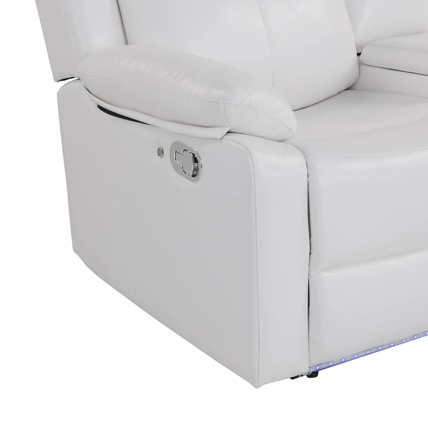 Blanche - Glider Recliner With LED, Pillow Top Arms by HouseOfZazla