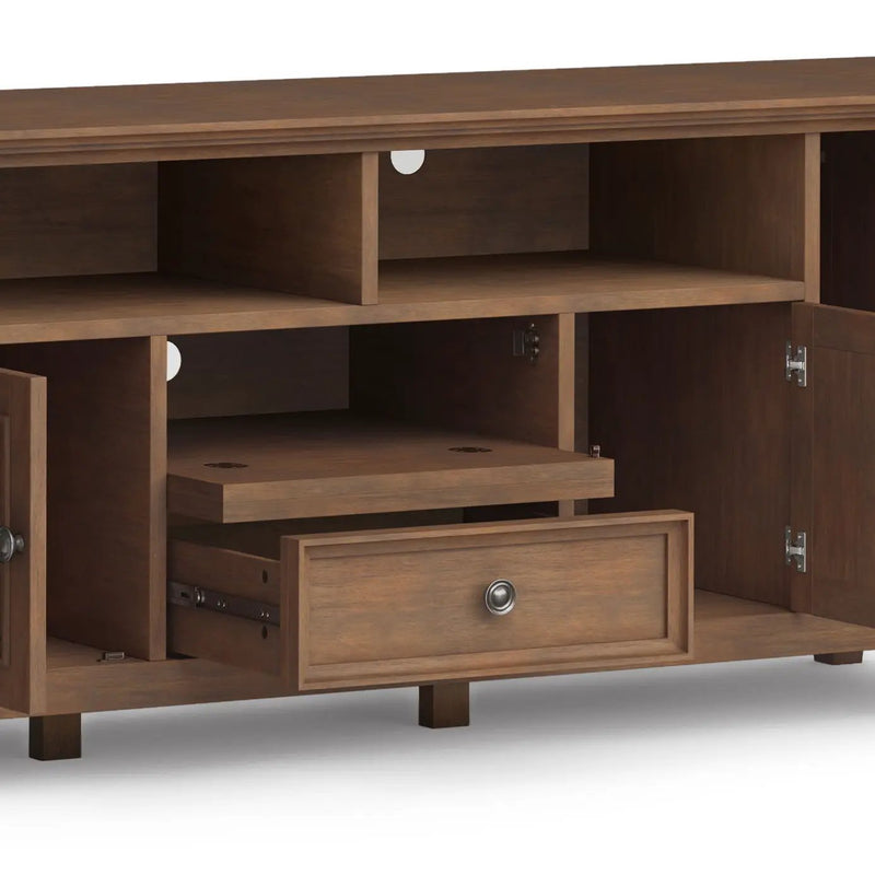 Amherst - Wide TV Media Stand - Rustic Natural Aged Brown by Unique Piece Furniture