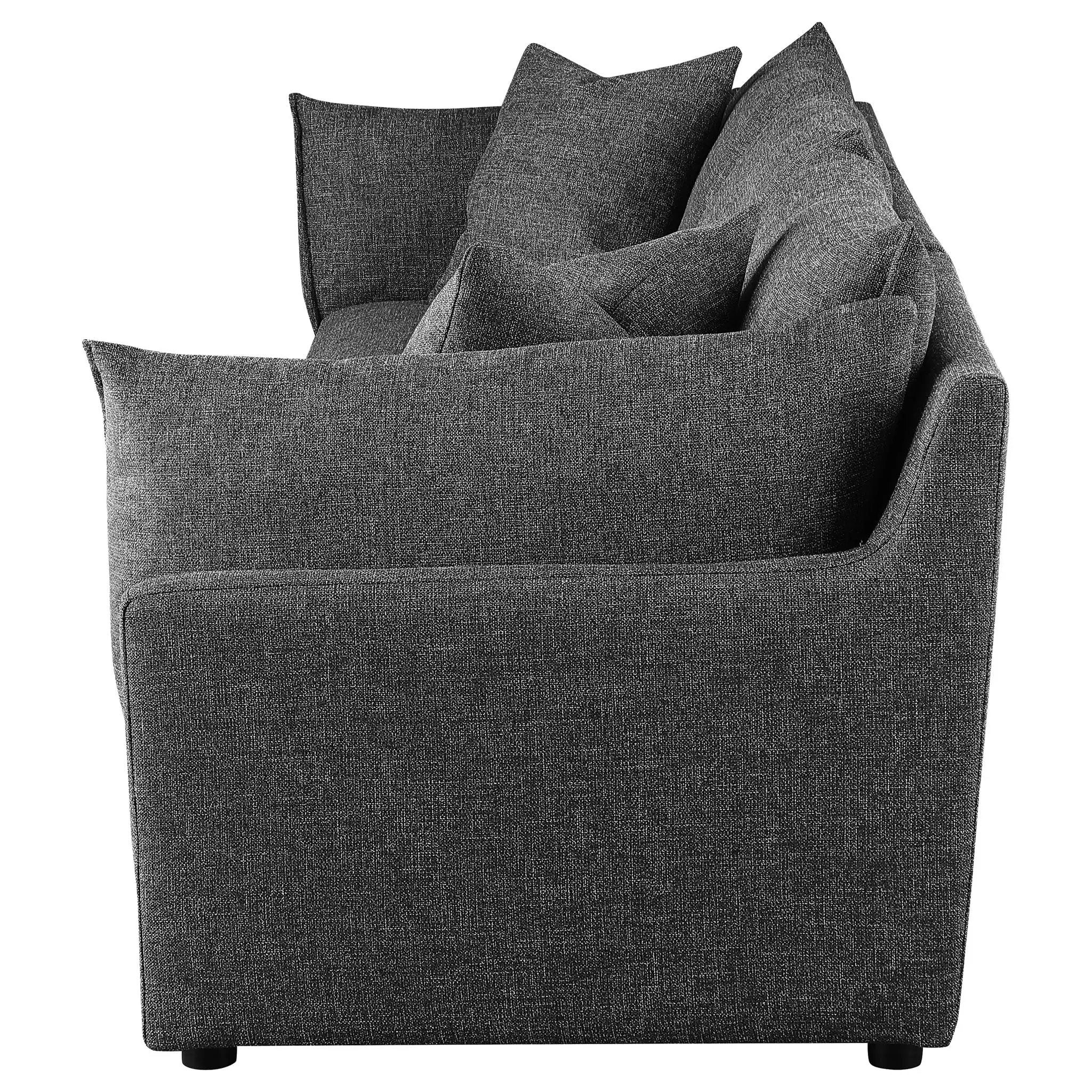 Sasha 3-Piece Upholstered Sofa Barely Black by Unique Piece Furniture