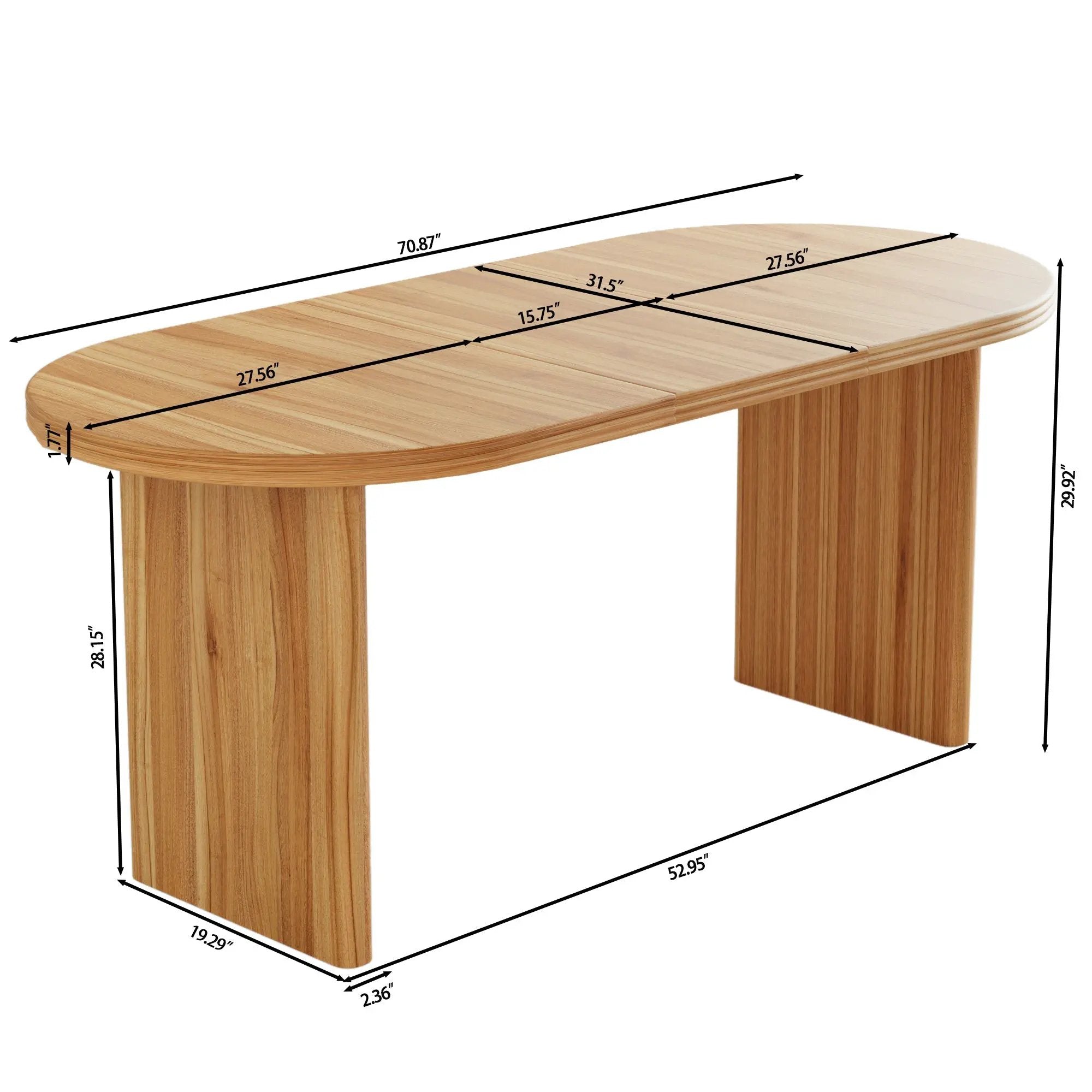 Modern Extendable Dining Table with Removable Extension Leaves by HouseOfZazla