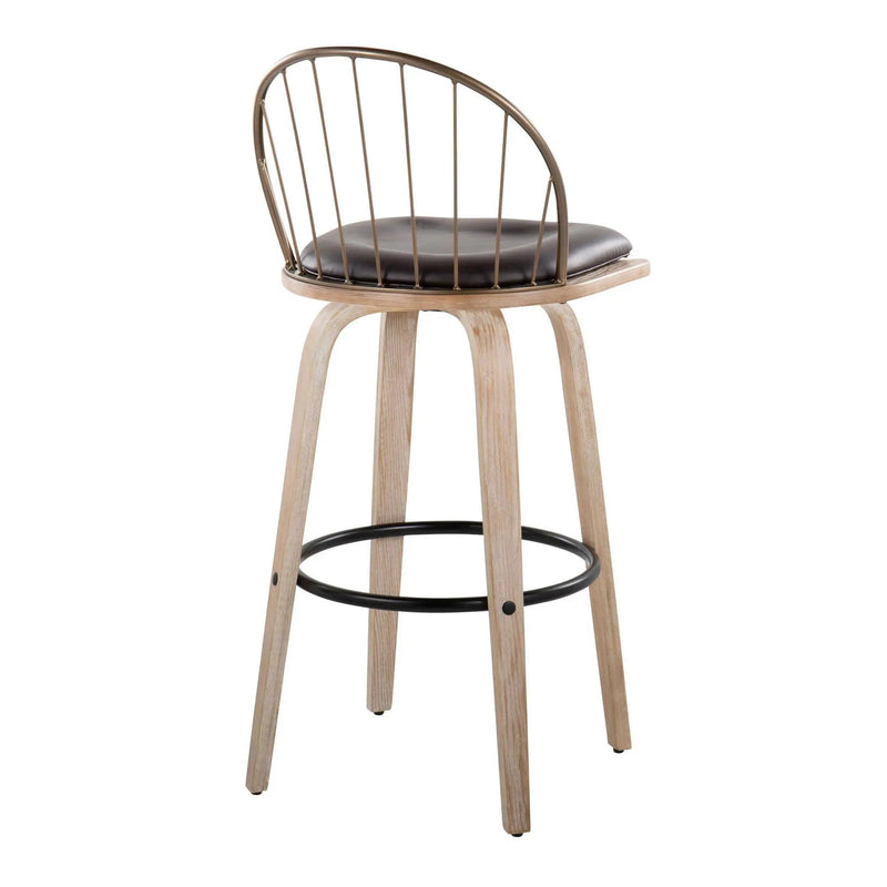 Riley - Industrial / Urban Fixed Height Barstool With Swivel With Removable Cushion (Set of 2) by Unique Piece Furniture