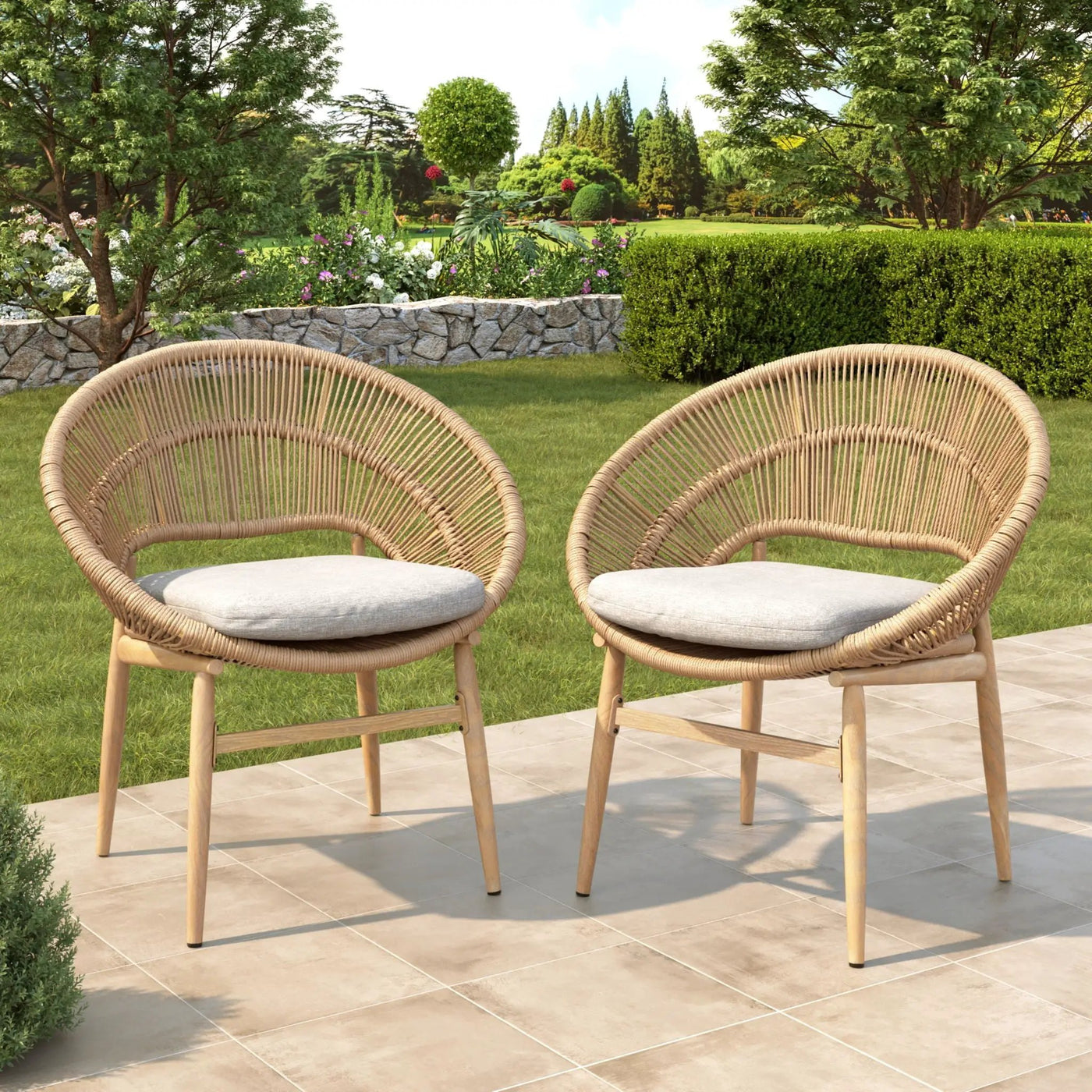 Cyril - Outdoor Papasan Style Dining Chair (Set of 2) by HouseOfZazla