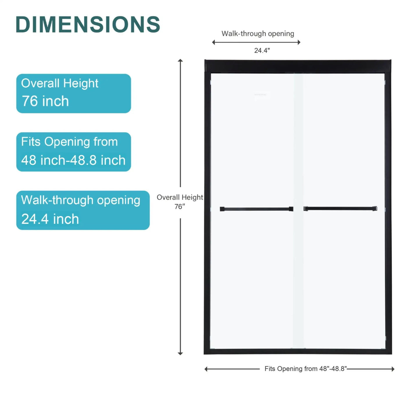 Modern Double Sliding Shower Enclosure, Tempered Glass by HouseOfZazla