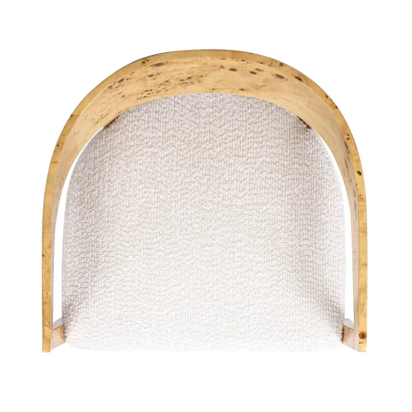 Madrid - Burl Barrel Accent Arm Chair - Seashell White by HouseOfZazla