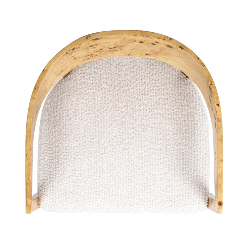 Madrid - Burl Barrel Accent Arm Chair - Seashell White by HouseOfZazla