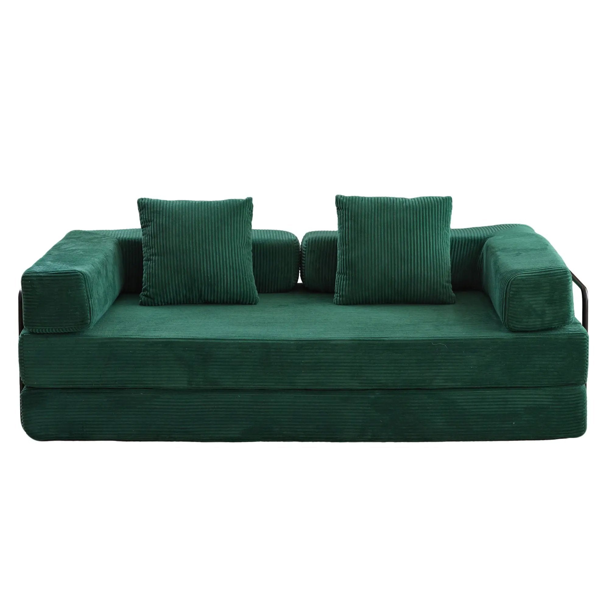 Floor Couch, Convertible Floor Sofa Bed With Pillow Back Support Armrest by HouseOfZazla