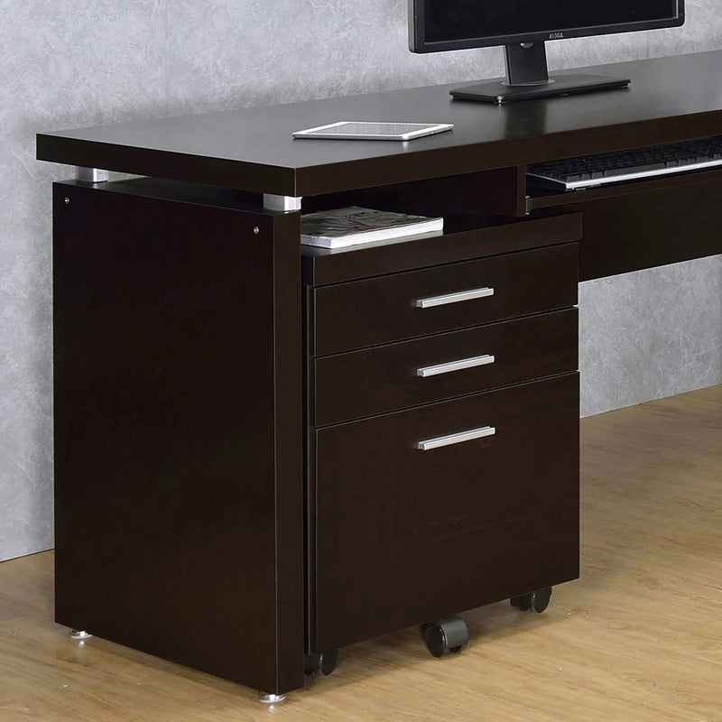 Skylar 3-drawer Home Office Mobile File Cabinet Cappuccino by Unique Piece Furniture