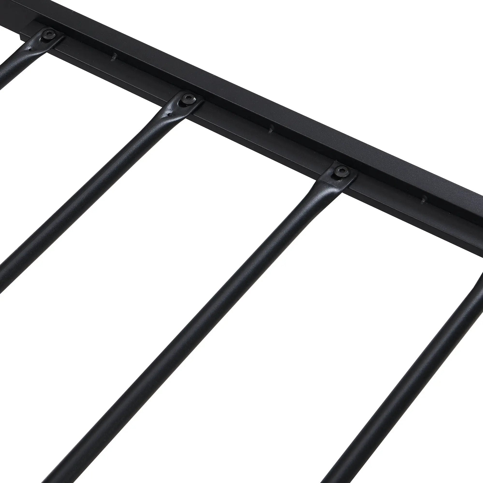 Metal Platform Bed Frame With Wooden Headboard And Footboard With USB Liner, No Box Spring Needed, Under Bed Storage by HouseOfZazla