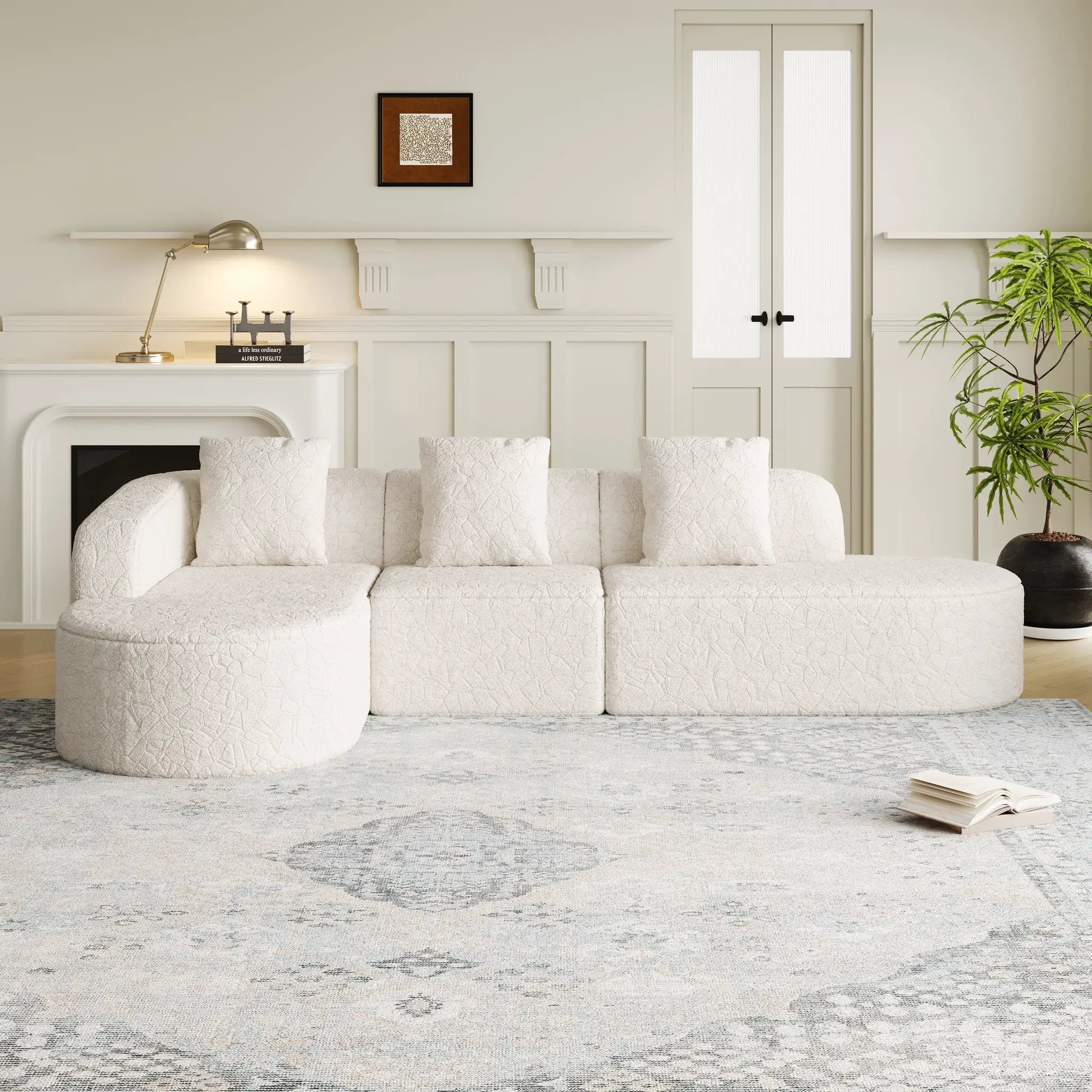 111.8-Inch L-Shaped Curved Modular Sofa by HouseOfZazla