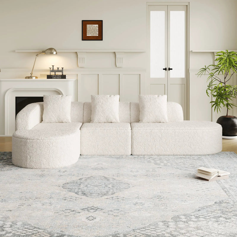 111.8-Inch L-Shaped Curved Modular Sofa by HouseOfZazla