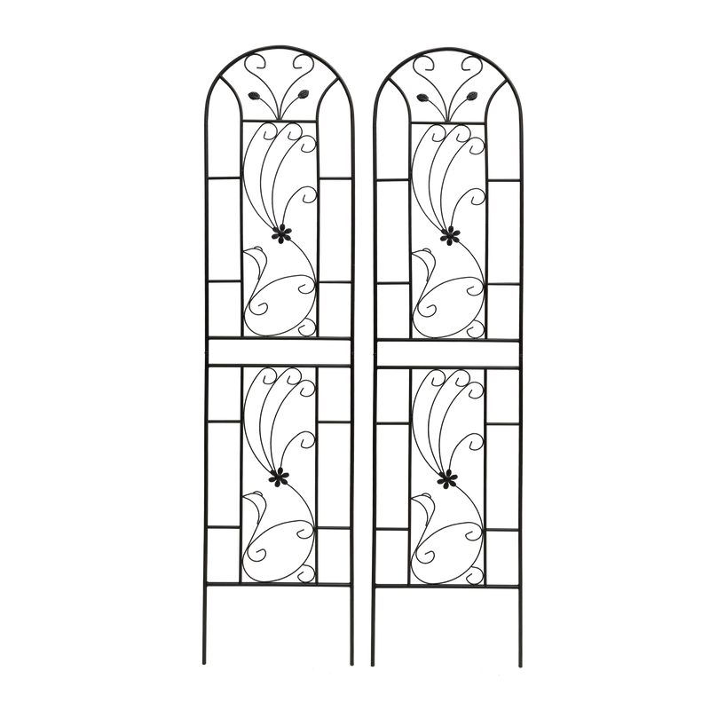 4 Pack Metal Garden Trellis 86.7'' x 19.7'' Rustproof Black by HouseOfZazla
