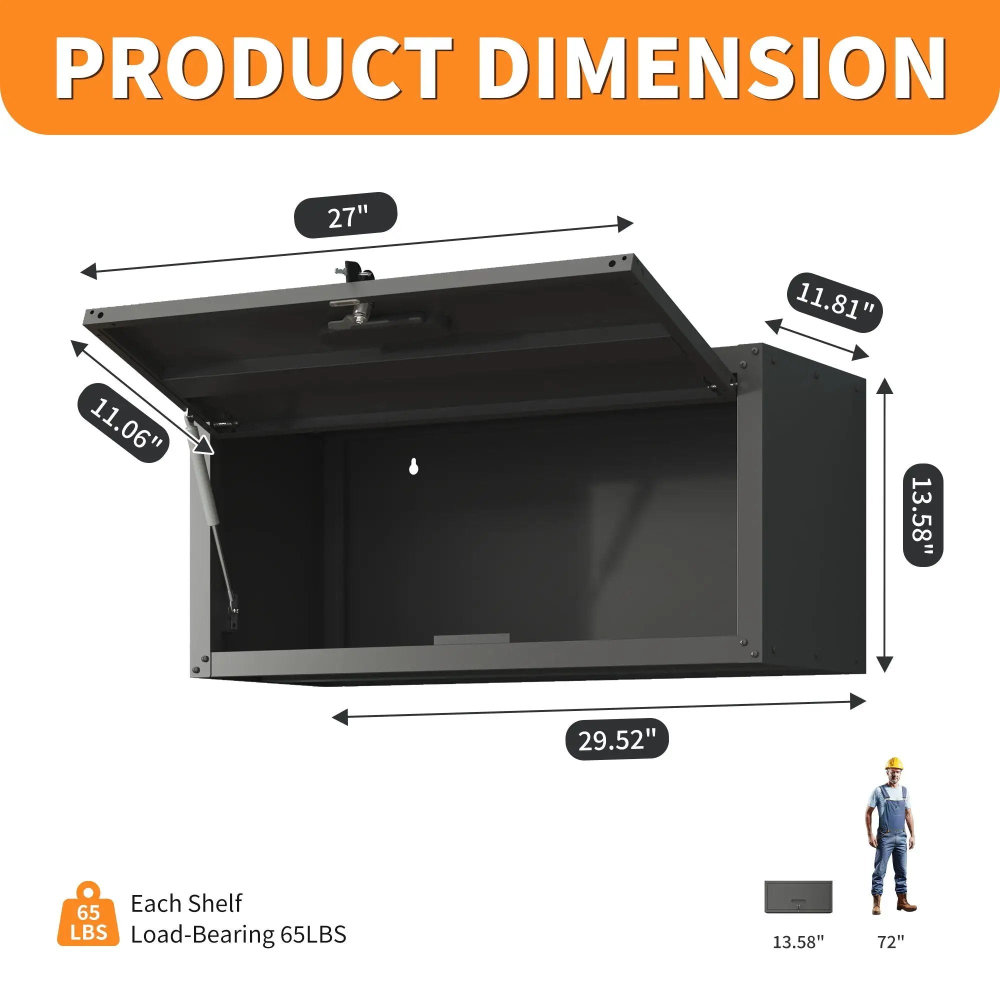 Heavy Duty, Metal Wall Mounted Tool Storage Cabinet Steel Metal Garage Storage Cabinet - Black / Gray by HouseOfZazla