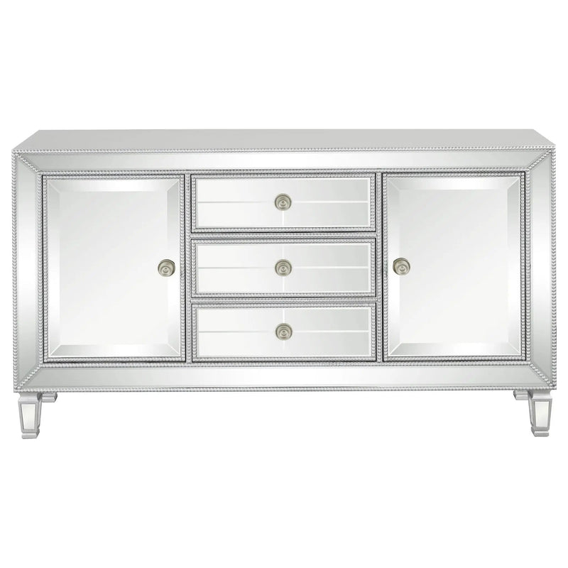 Gabrielle - 3 Drawer Mirrored Storage Accent Cabinet - Silver by HouseOfZazla