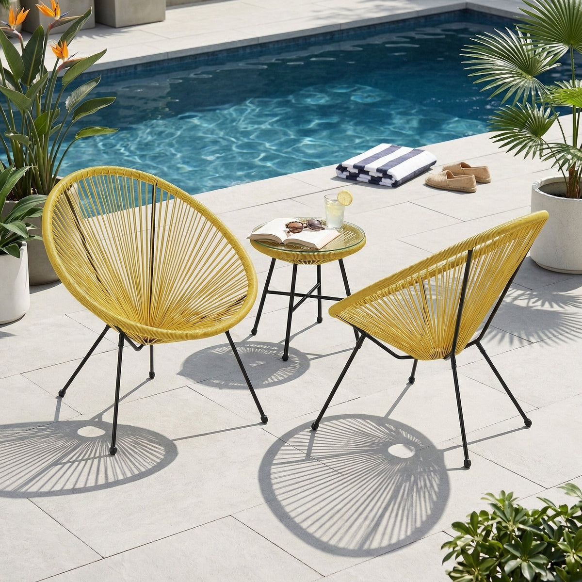 Anson Chair Set of 2 Patio Seating with Modern Weave - Available in 4 Colors, photo 3 of 10