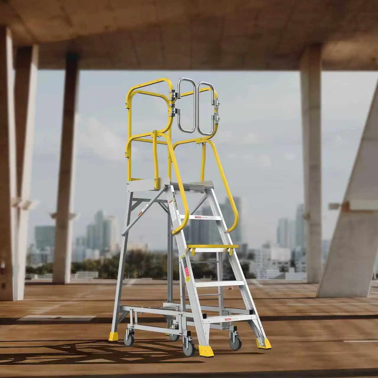 5 Step 375lbs Aluminum Rolling Platform Ladder by HouseOfZazla