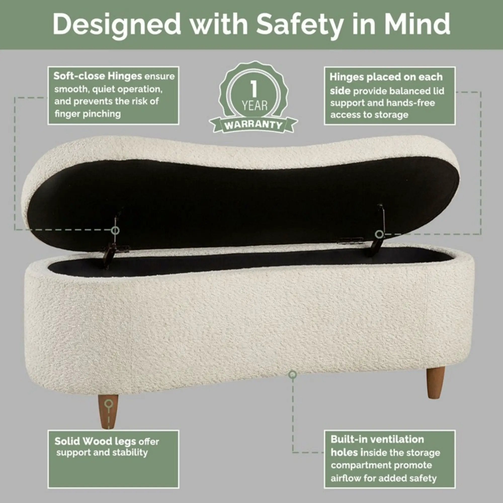 Flip Top Storage Bench by Unique Piece Furniture