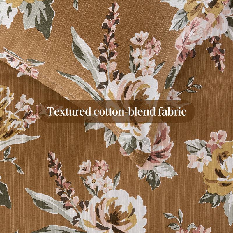 7-Piece King Vin Floral Comforter Set - Terracotta, photo 9 of 10