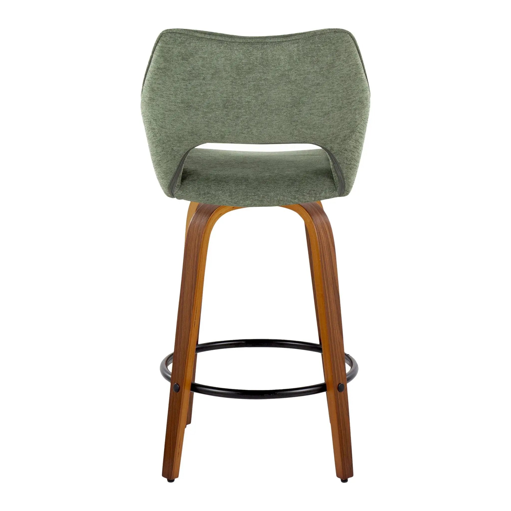 Mustang - Contemporary Fixed Height Counter Stool With Swivel With Round Footrest (Set of 2) by Unique Piece Furniture
