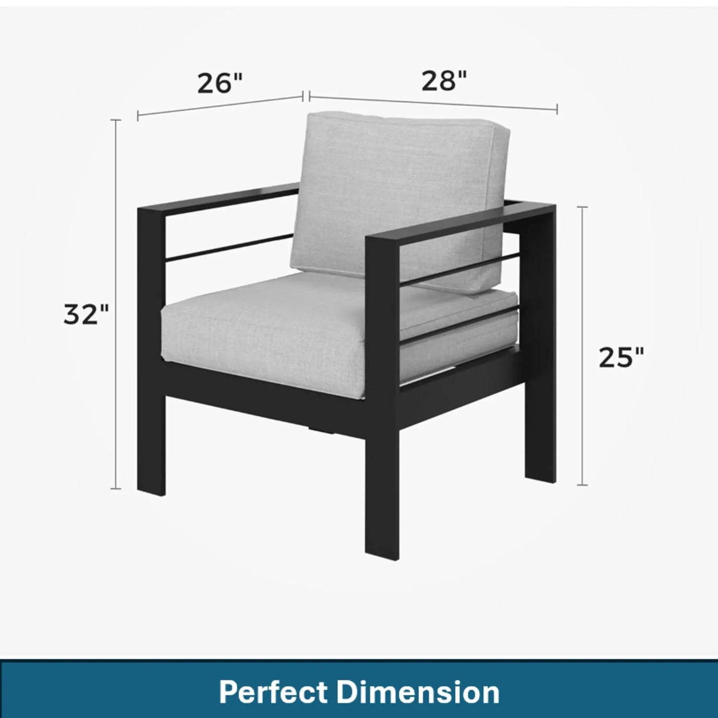 Modern All-Weather Patio Armchairs & Thick Cushions (Set of 2) by HouseOfZazla