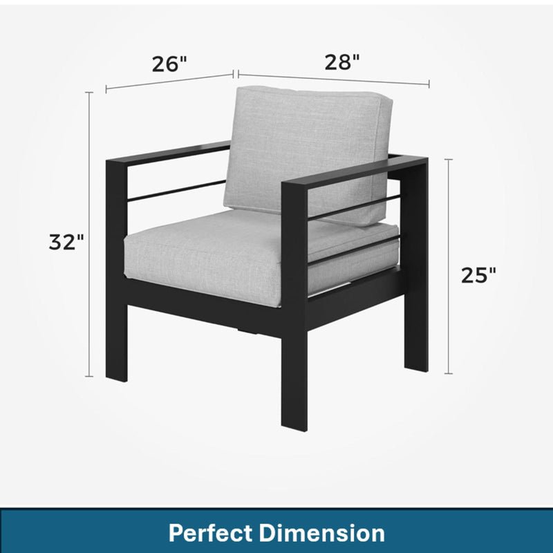 Modern All-Weather Patio Armchairs & Thick Cushions (Set of 2) by HouseOfZazla