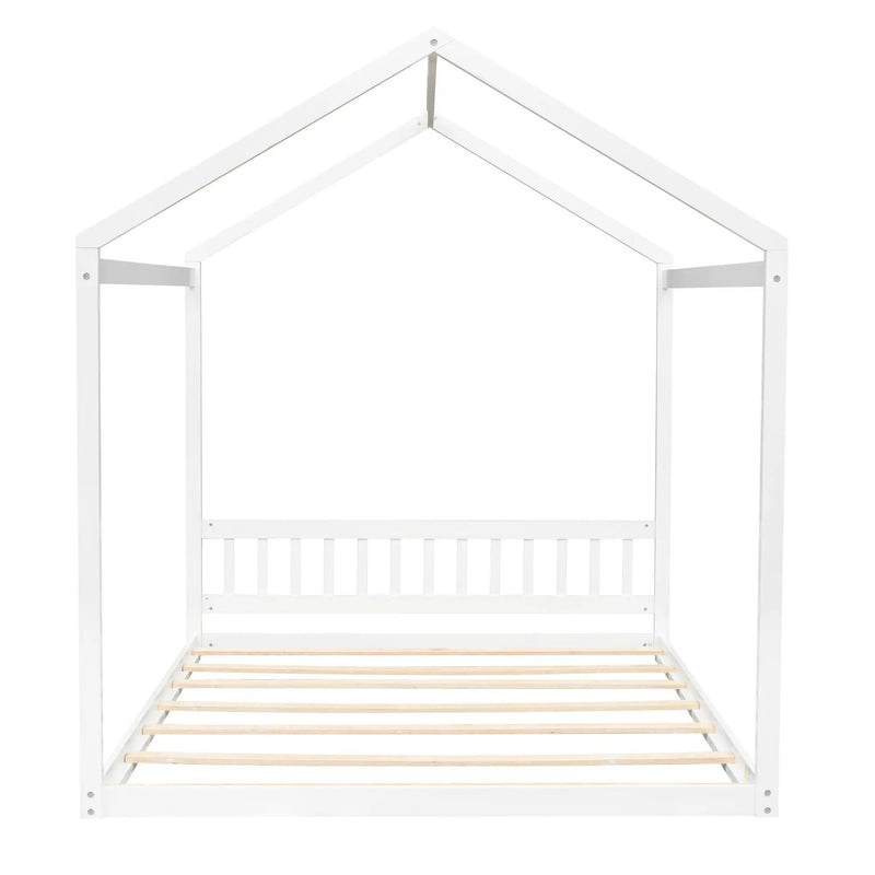 Wooden House Bed With Headboard by HouseOfZazla