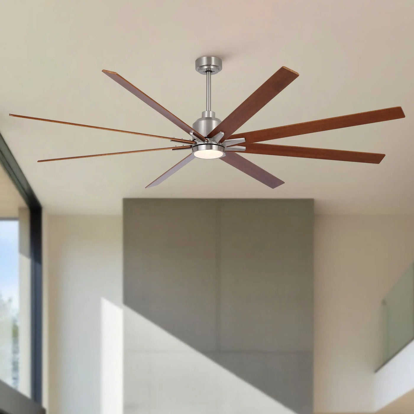 Oversized Large Ceiling Fan With Dimmable LED Light, 8 Blades, Remote Control by HouseOfZazla