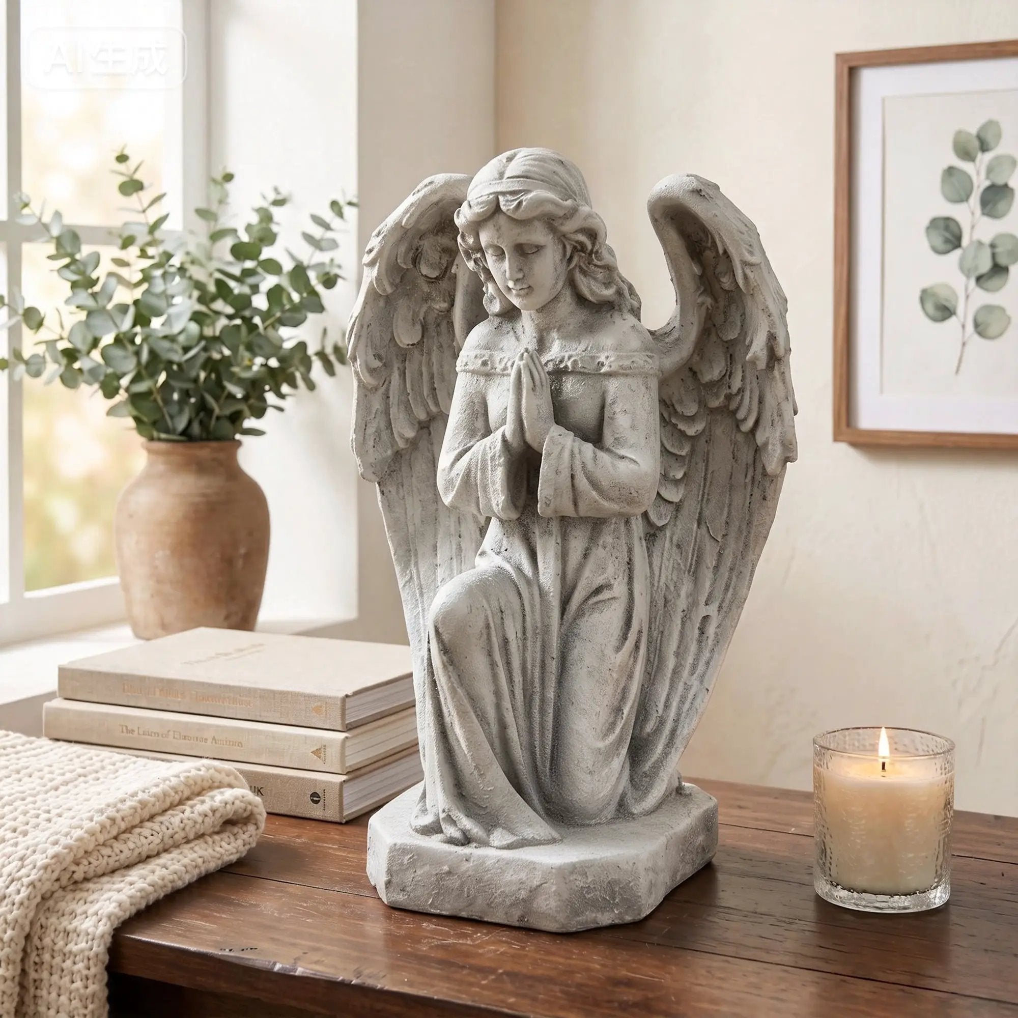 Magnesium Oxide Praying Angel Statue by HouseOfZazla