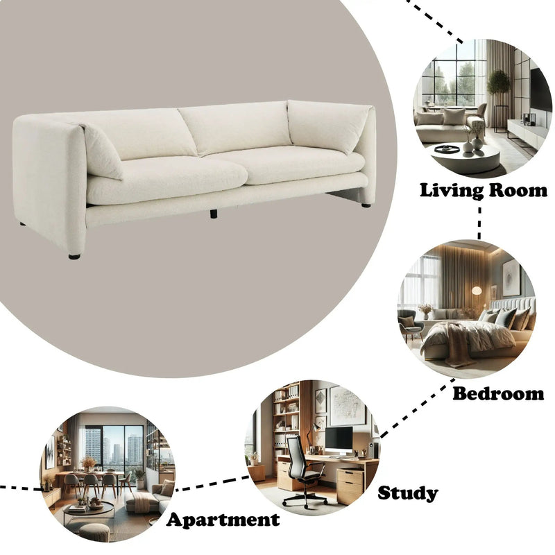 Jaeda Beige Boucle Sofa by HouseOfZazla