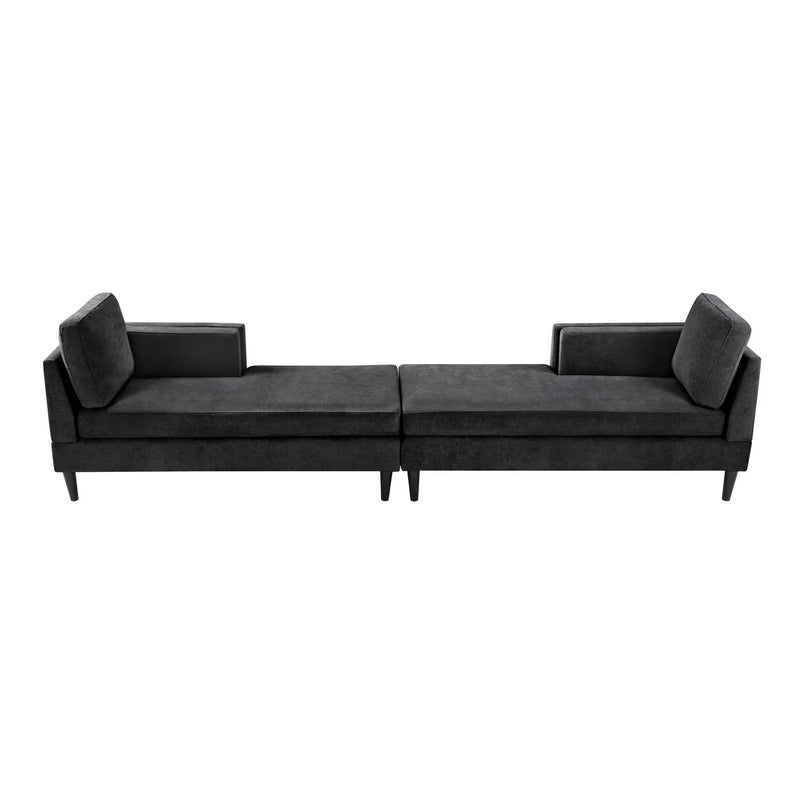 Chaise Lounge Sofa Bed With Dual Layer Armrests For Living Room by Unique Piece Furniture