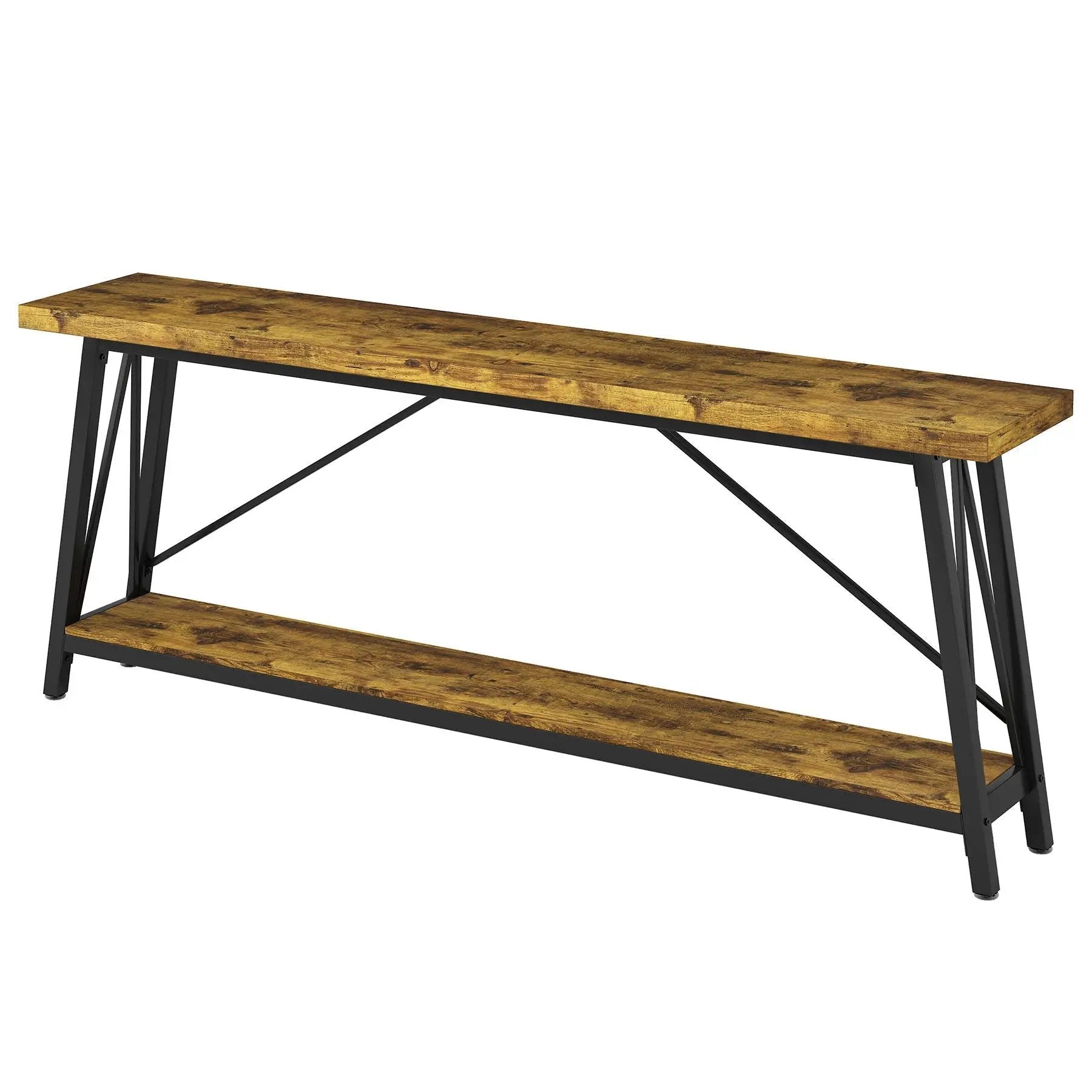 Extra Long Sofa Table For Hallway, Entryway & Living Room - Rustic Brown by HouseOfZazla