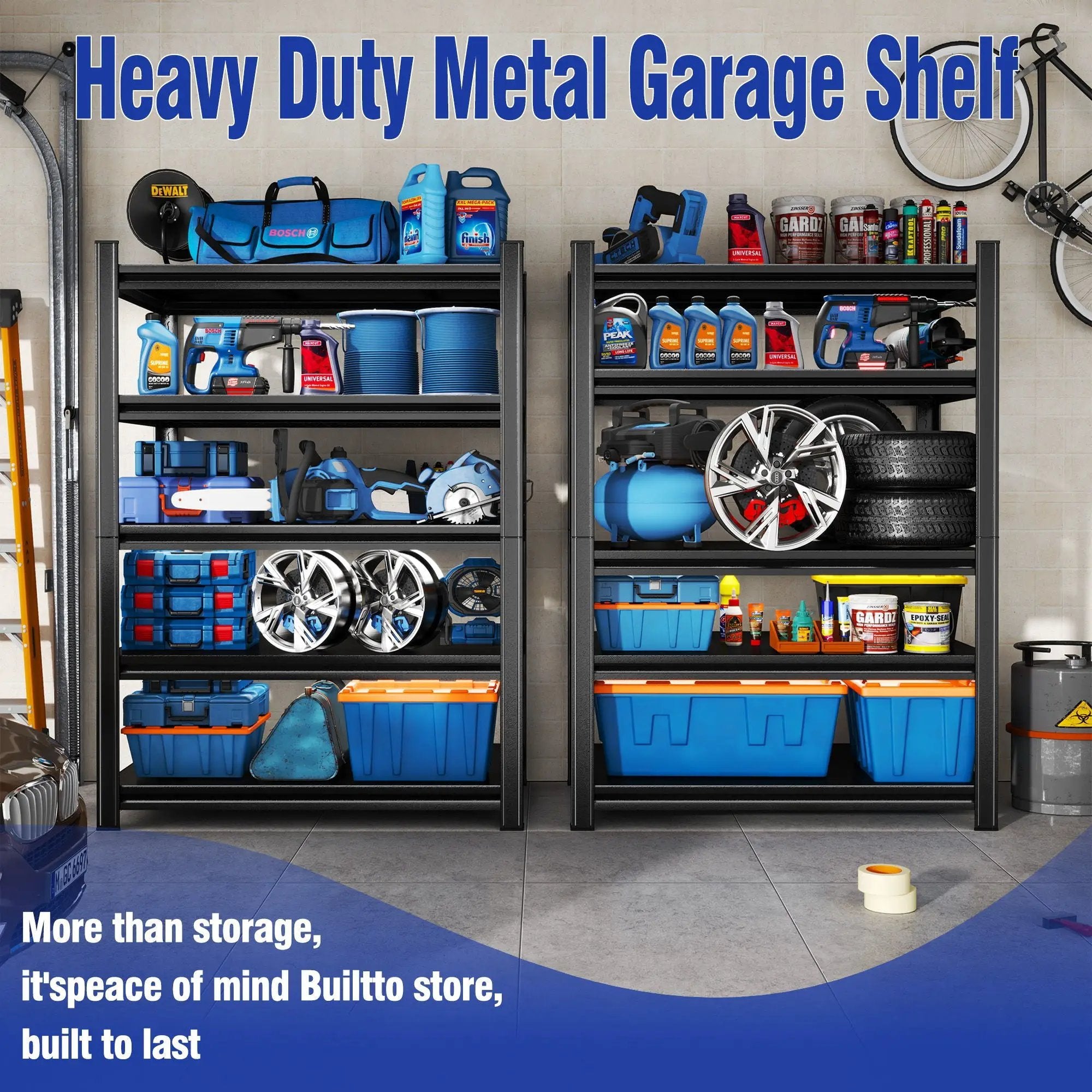 5 Tier Heavy Duty Shelving Unit Adjustable Shelving Units by HouseOfZazla