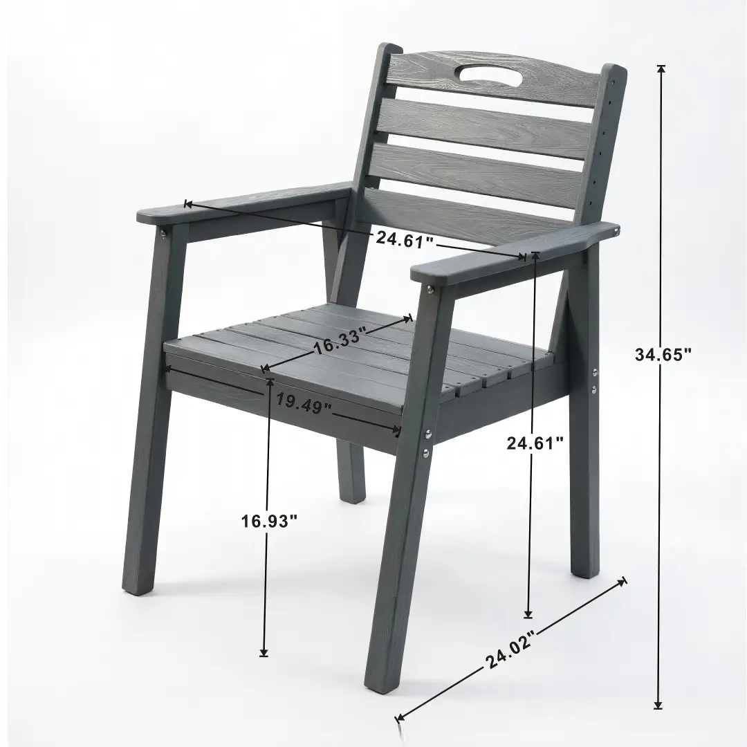 HDPE Outdoor Patio Dining Set - Table and Six Chairs by HouseOfZazla