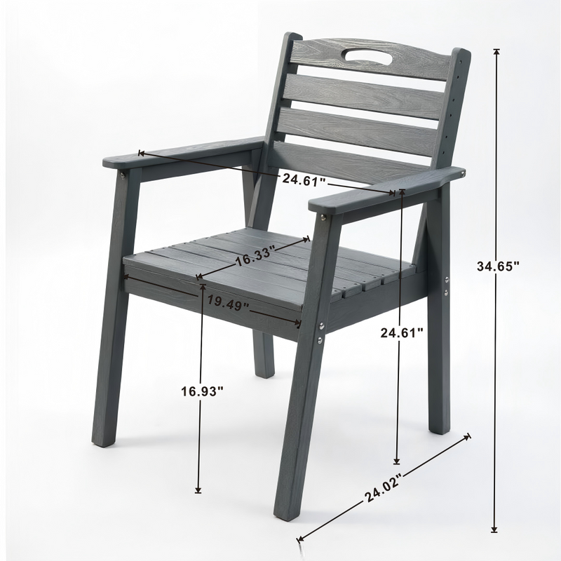 HDPE Outdoor Patio Dining Set - Table and Six Chairs by HouseOfZazla