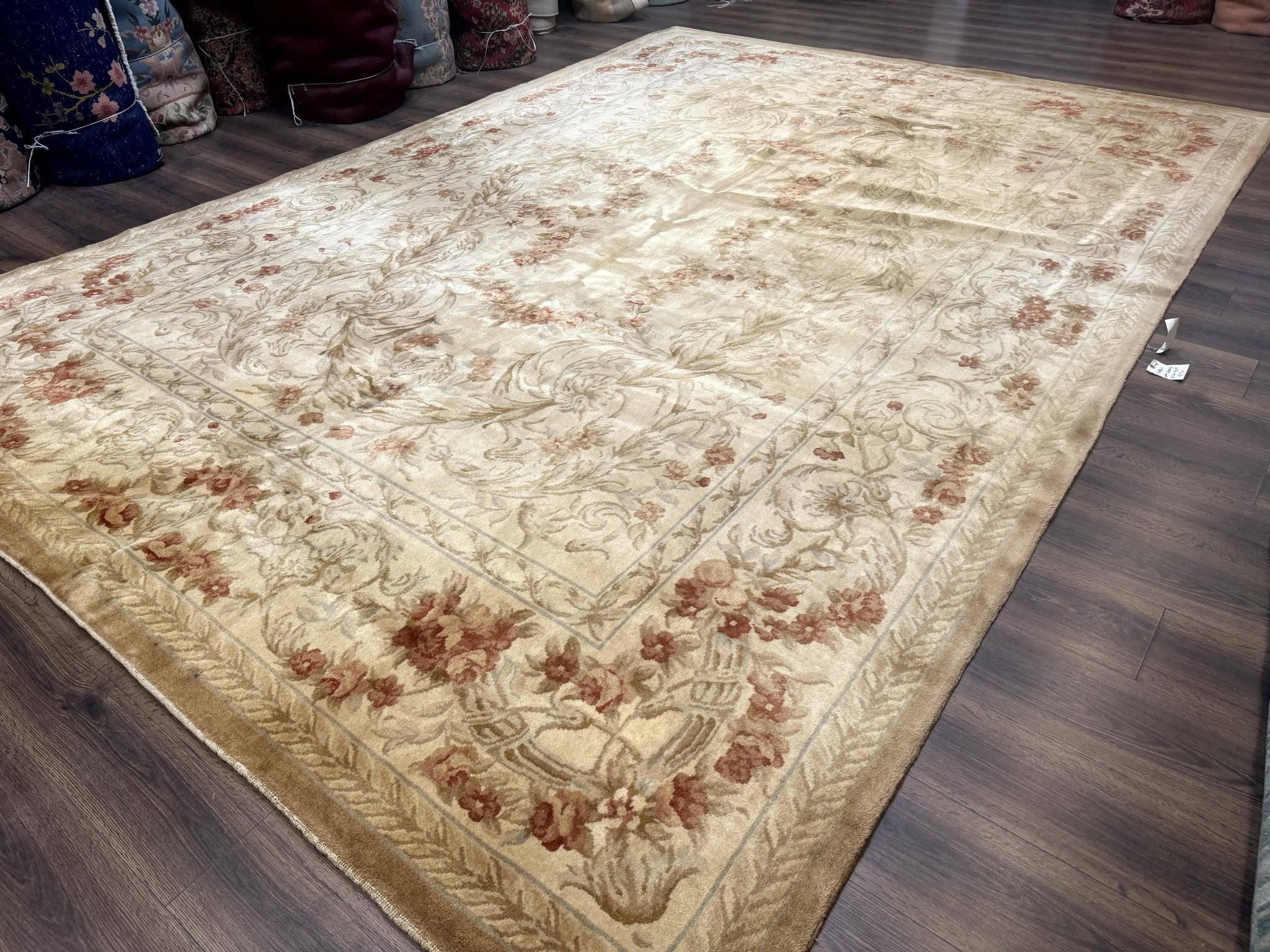 Chinese Aubusson Wool Rug 10x14, European Design, Thick Wool Pile by Jewel Rugs